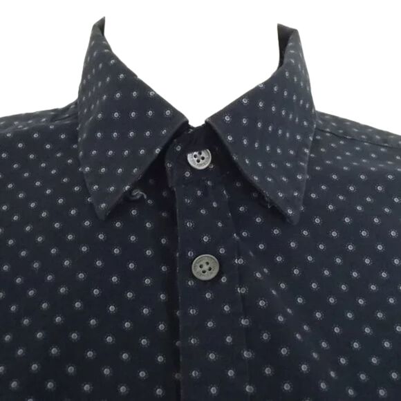 Ted Baker Shirt, 3/M, Blue/Small dots, THAMES, Button down collar, Short sleeve - Picture 2 of 14